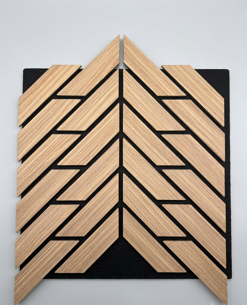 Herringbone Honey Oak Acoustic Wall Panel