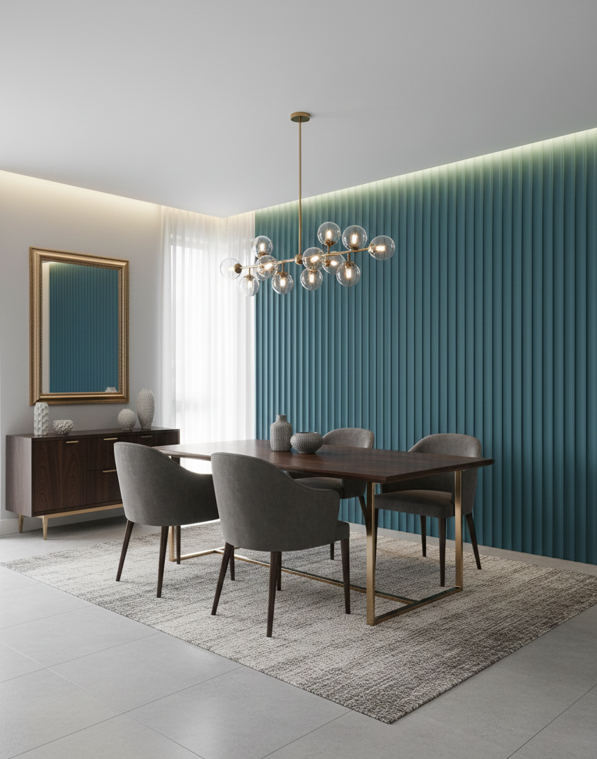 Pleat Turquoise (F5008) Wall Panel WPC